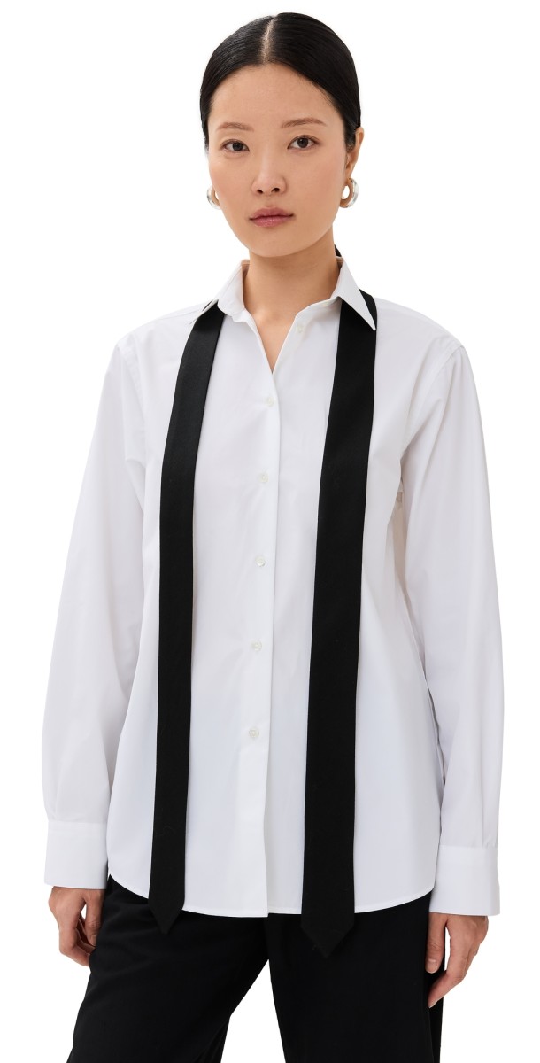 Róhe Detachable Tie Shirt Optic White