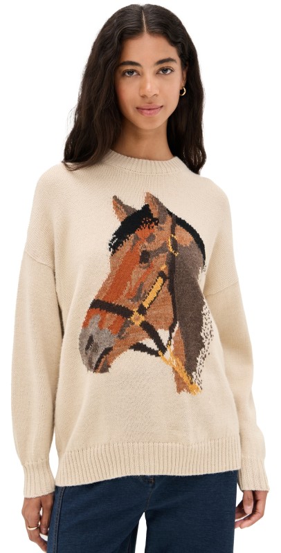 THE GREAT. The Stable Pullover Natural