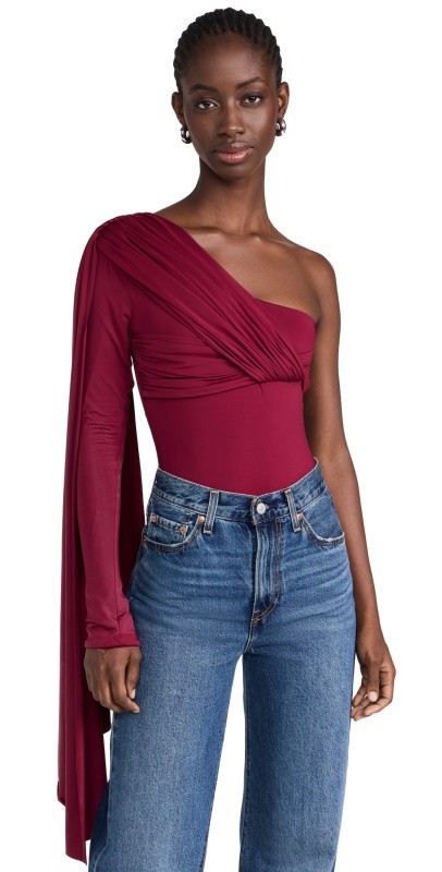Maygel Coronel Vionnet Bodysuit Burgundy