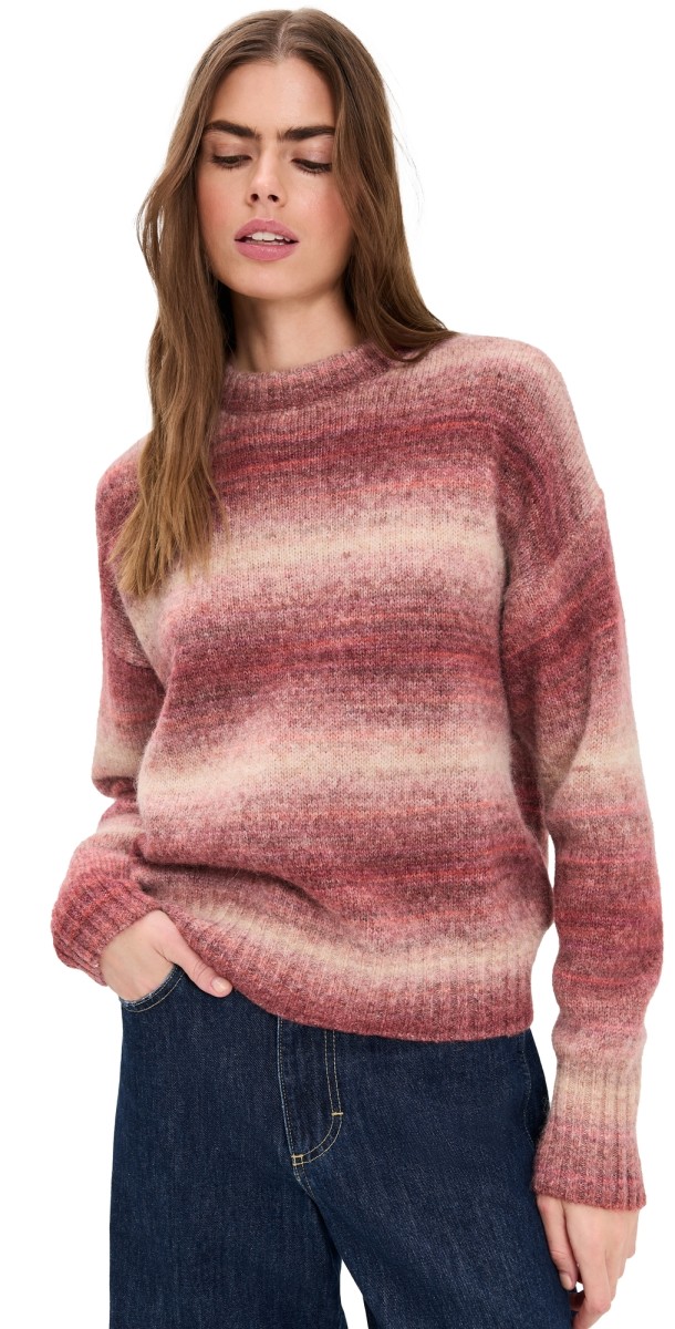 Madewell Space-Dyed Drop-Shoulder Sweater Pink Spacedye
