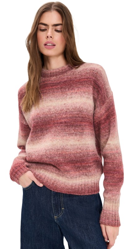 Madewell Space-Dyed Drop-Shoulder Sweater Pink Spacedye