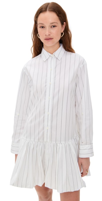 Madewell Mini Pinstripe Poplin Shirtdress Black & White Stripe