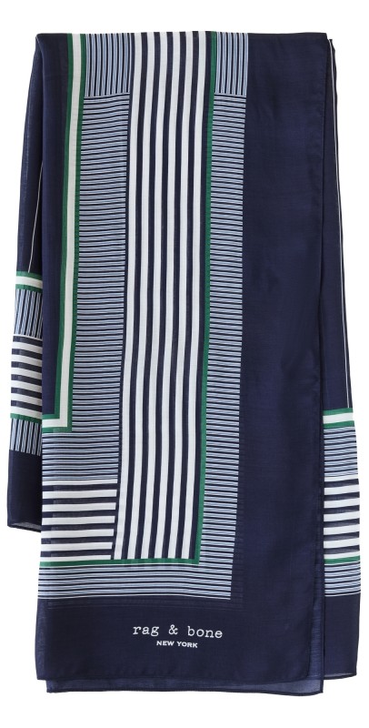 rag & bone Pin Stripe Scarf Navy