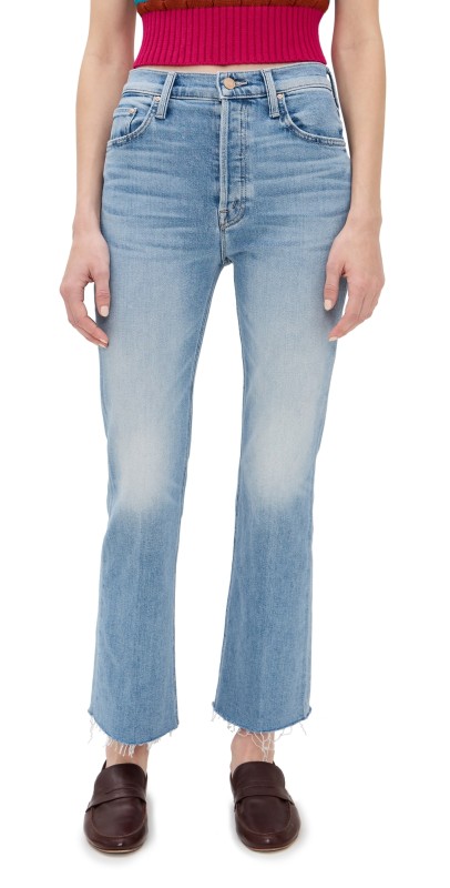 MOTHER The Tripper Flood Fray Jeans Look Ma No Hands