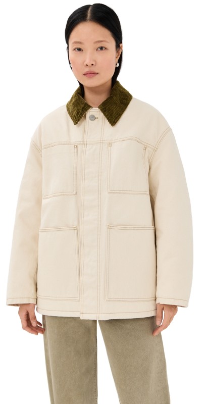 AMI Worker Barn Jacket Ecru