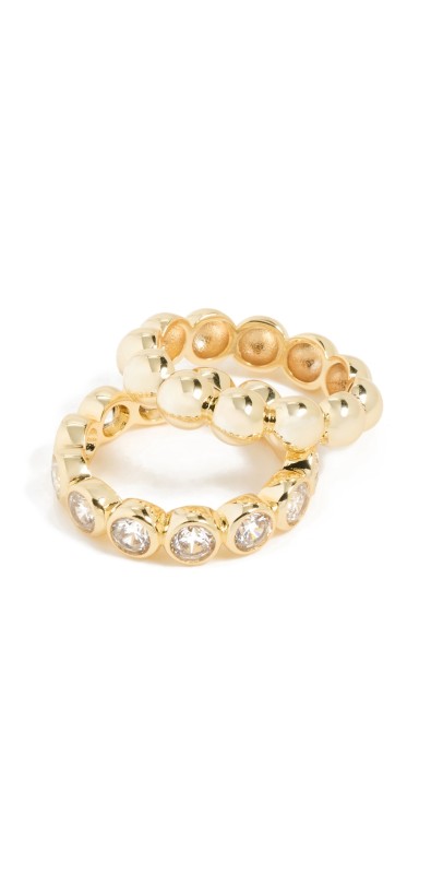 SHASHI Reagen Ring Set Gold/Diamond