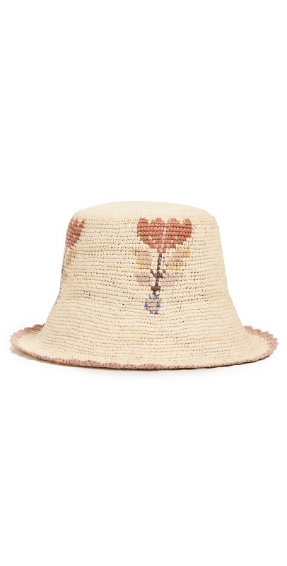 Freya Fleur Straw Hat Natural/Berry Multi