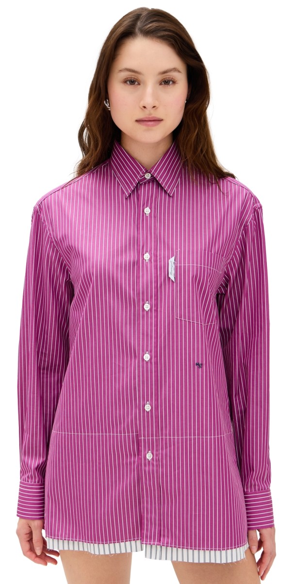 HOMMEGIRLS Mini Shirtdress Raspberry Stripe