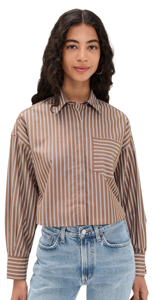 rag & bone Marin Cropped Striped Shirt Tbccs
