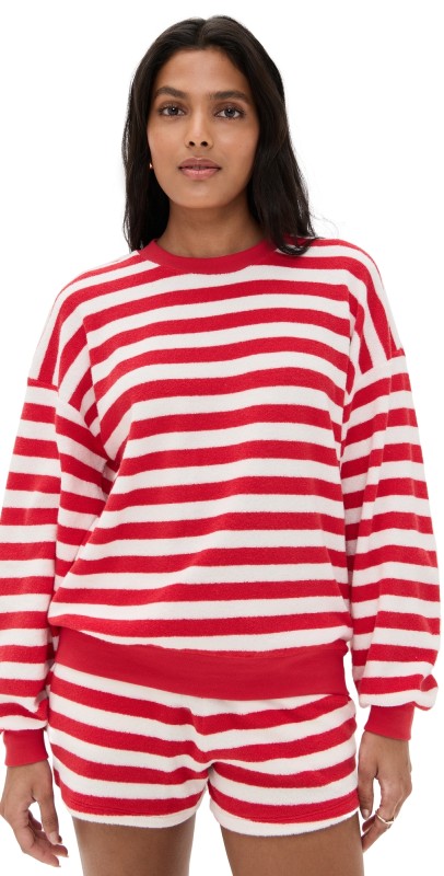 Suzie Kondi Sifno Sweatshirt Cherry/White Stripe