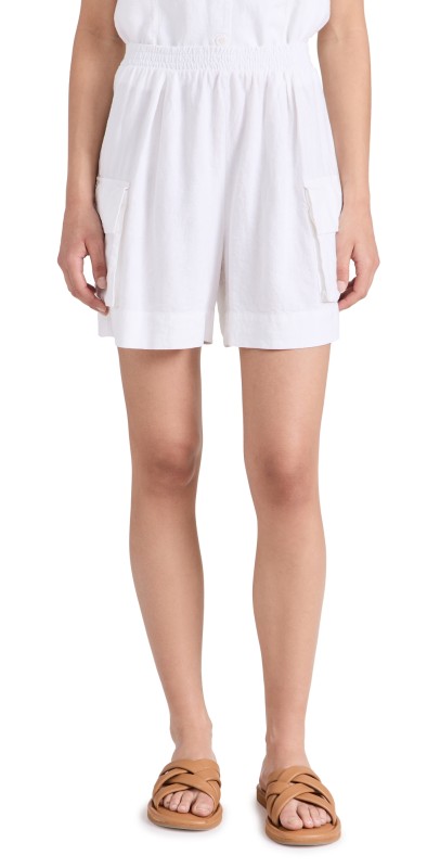 Stateside Linen Cargo Shorts White