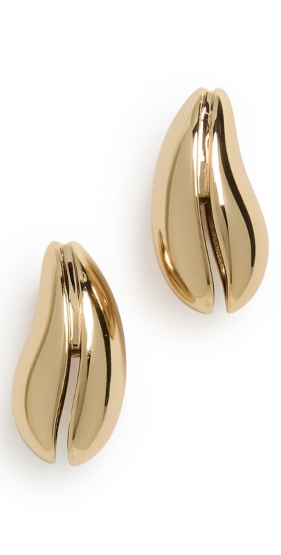 Tory Burch Mini Wave Earrings Light Brass
