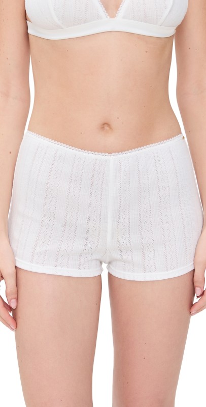 ANINE BING Fran Boy Shorts Off White