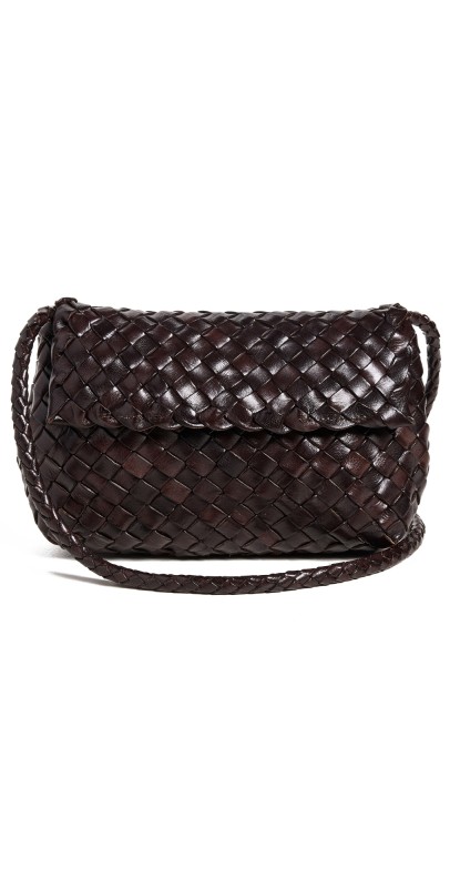 Loeffler Randall Vinnie Mini Woven Crossbody Bag Chocolat