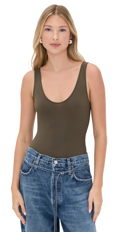 AGOLDE Tora Thong Bodysuit Grove