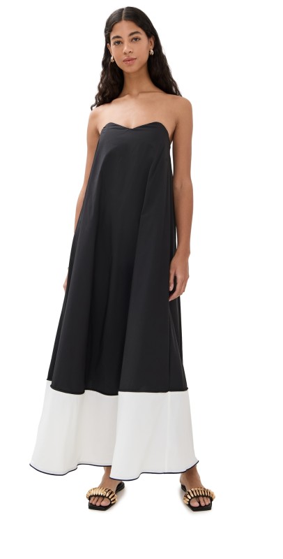 CAROLINE CONSTAS Giulia Dress Black Off White Combo