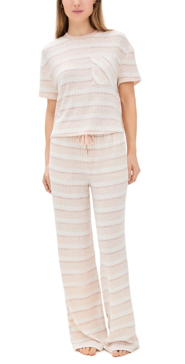 Honeydew Intimates Take It Easy Tee Pants Set Mellow Stripe