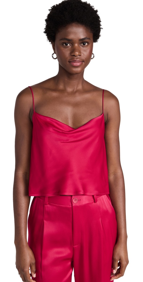 LAPOINTE Doubleface Satin Bias Cami Top Cerise