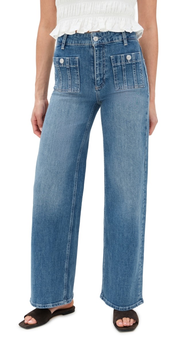 PAIGE Anessa Seamed Patch Pockets Jeans Paley
