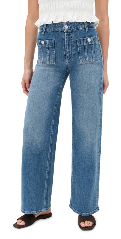 PAIGE Anessa Seamed Patch Pockets Jeans Paley