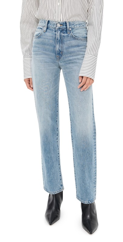 SLVRLAKE Kendra High Rise Straight Jeans Back To Zero