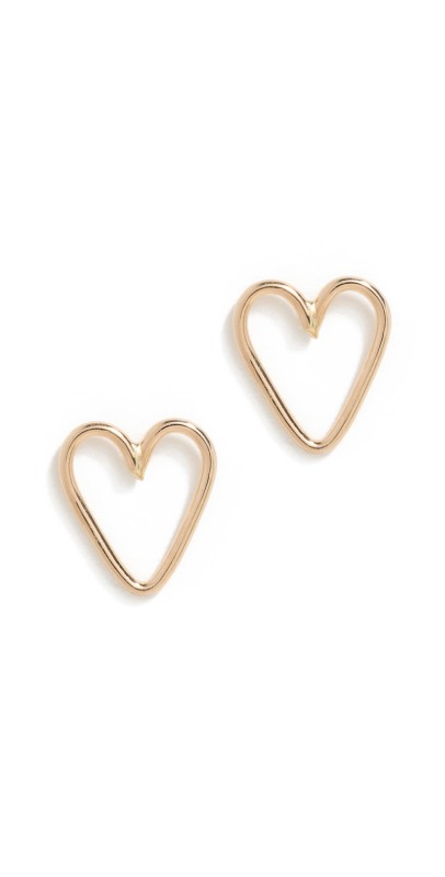 Zoe Chicco 14k Gold Tiny Open Heart Studs 14k Yellow Gold