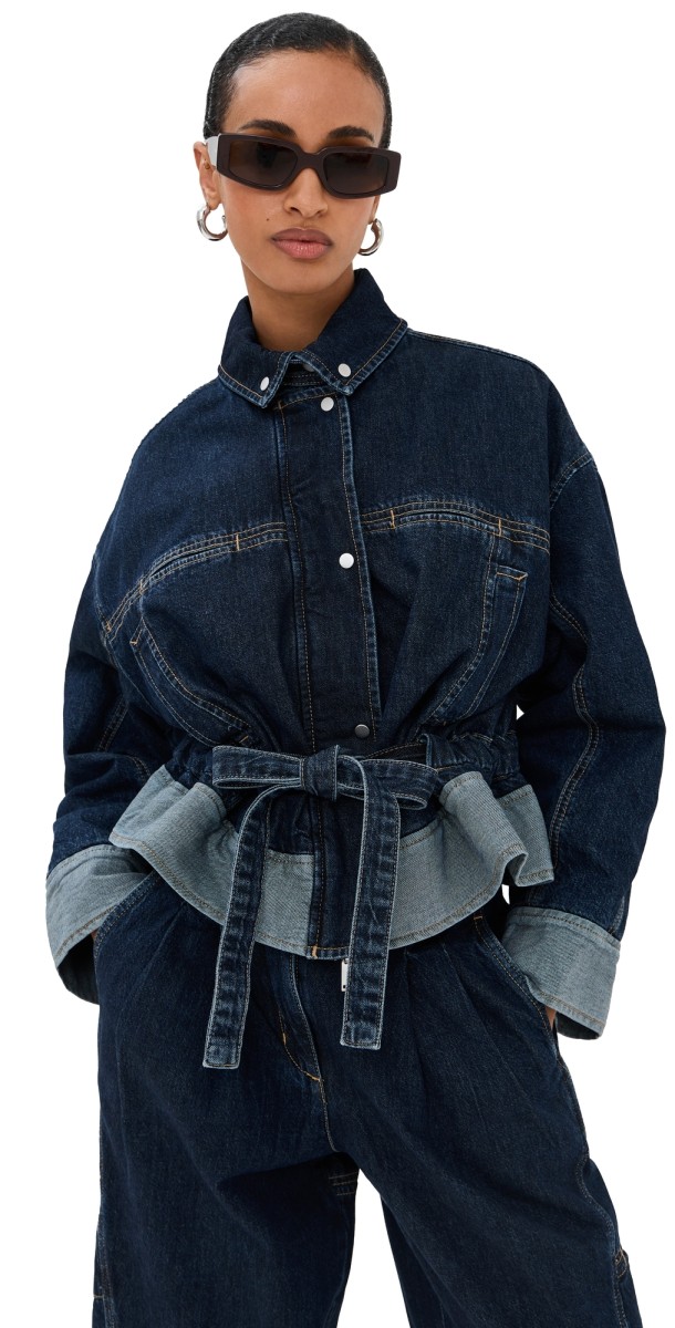 3.1 Phillip Lim Boxy Jacket with Waist Ties Dark Indigo