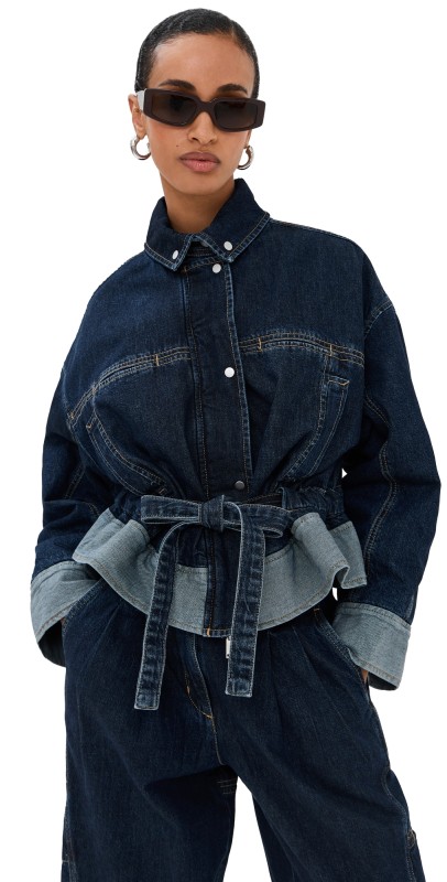 3.1 Phillip Lim Boxy Jacket with Waist Ties Dark Indigo