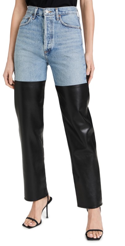 AGOLDE Pieced 90s Pinch Waist Pants Navigate/Detox Recycled Leathe