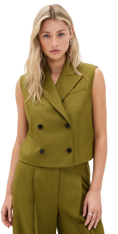 Theory Peak Vest Avocado