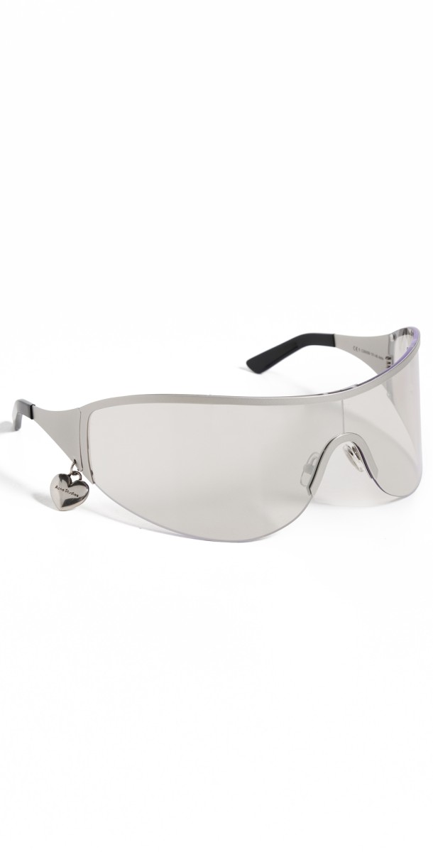 Acne Studios Mask Shield Sunglasses Silver/Transparent