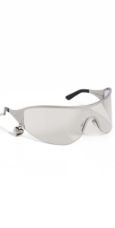 Acne Studios Mask Shield Sunglasses Silver/Transparent