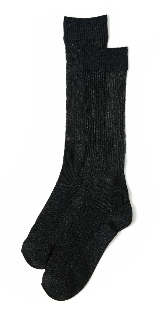 High Heel Jungle Shimmery Lights Metallic Socks Black 3