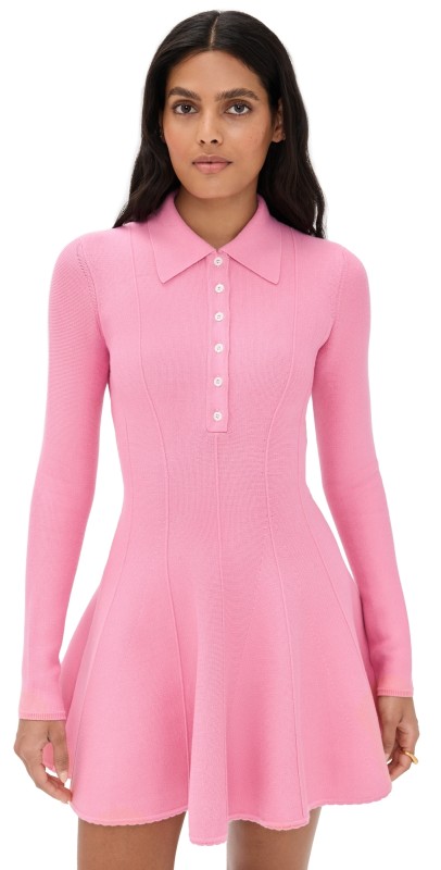 Fleur du Mal Henley Flared Corset Dress Pink Cadillac