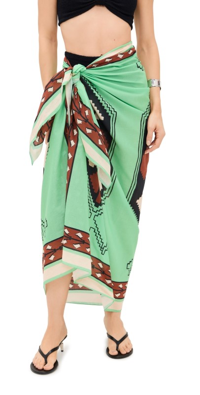Johanna Ortiz Island Pareo Green/Black/Paprika/Ecru