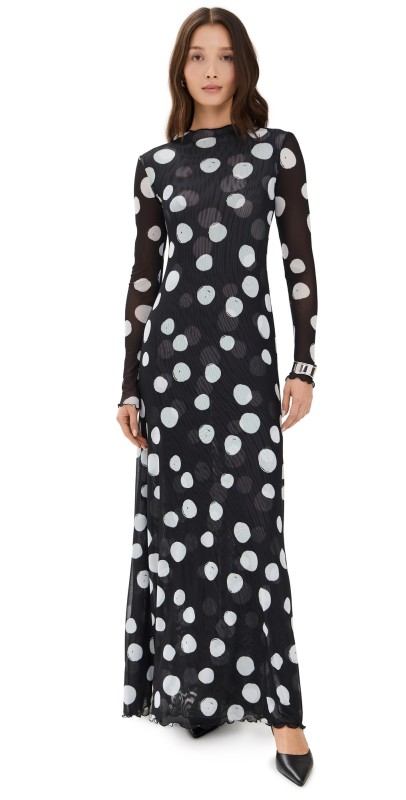 RESA Lyon Maxi Dress Black/White Dot