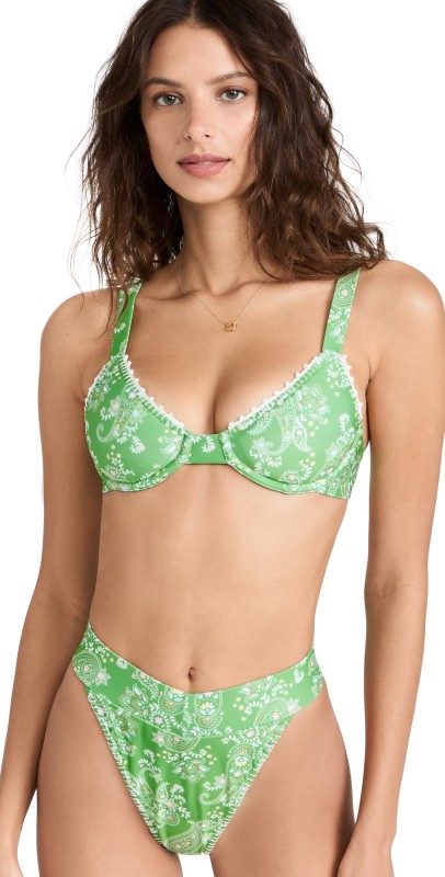Capittana Teresa Bikini Set Green Paisley