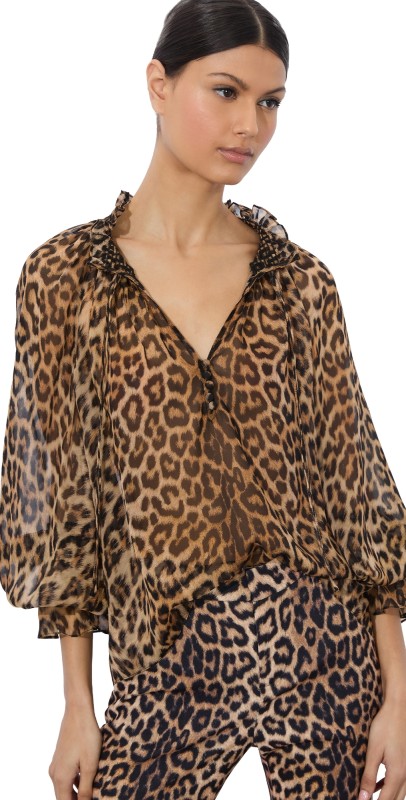 alice + olivia Norah Tie Sleeve Peasant Blouse Catwalk