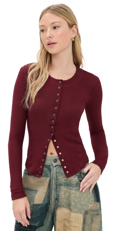 Free People Going Places Cardigan Acai