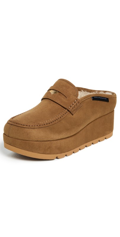 Stella McCartney Sneak-Elyse Platform Loafer Slippers Pecan