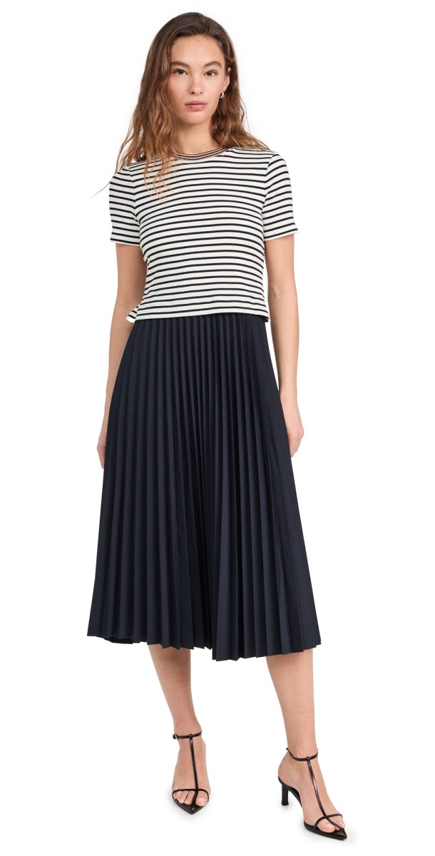 Tanya Taylor Logan Dress White/Black/Black Multi