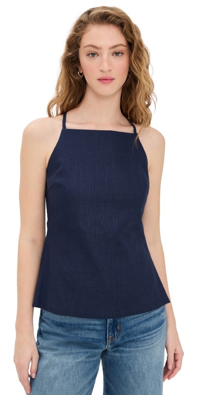 Line & Dot Eline Apron Top Navy