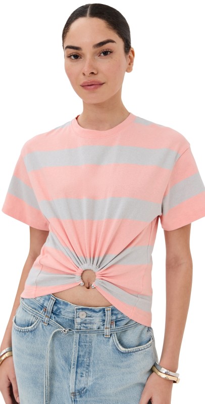 rabanne Haut Tee Stripes Peach/Grey