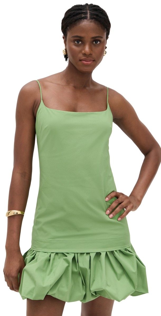 STAUD Ari Mini Dress Leaf