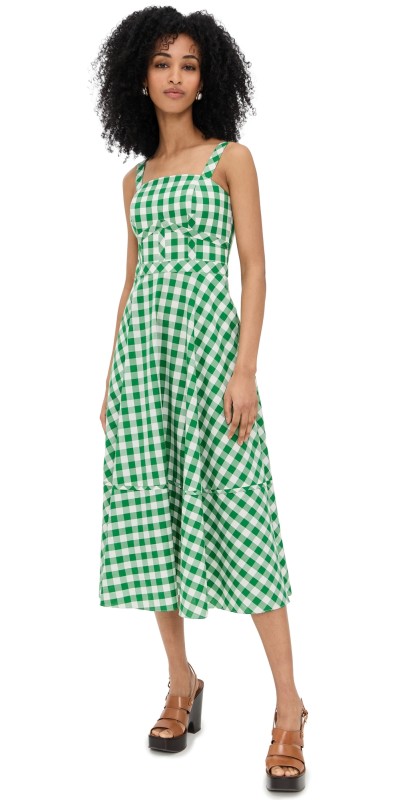 Shoshanna Kaydence Dress Green/Ivory