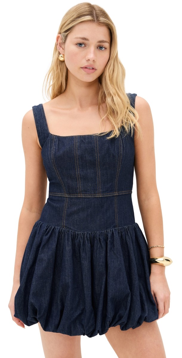 Reformation Delia Denim Mini Dress Liffey