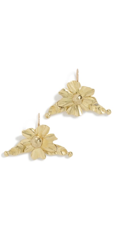 Ulla Johnson Gaia Flower Stud Earrings Brass