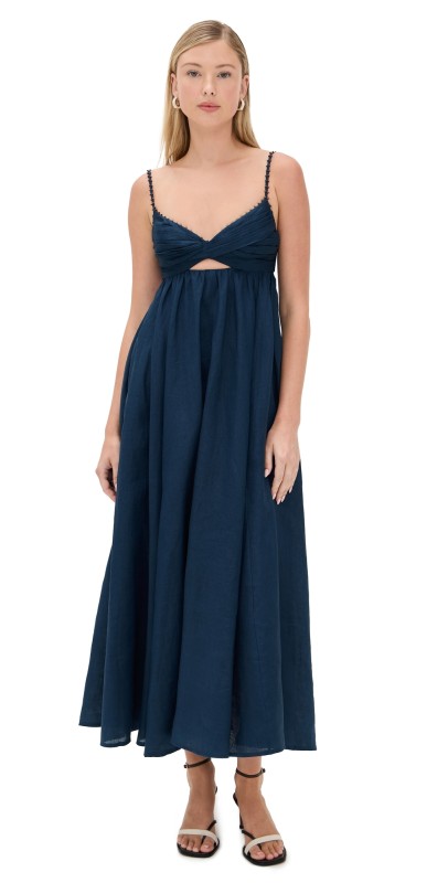 Zimmermann Ascension Twist Front Dress Dark Blue
