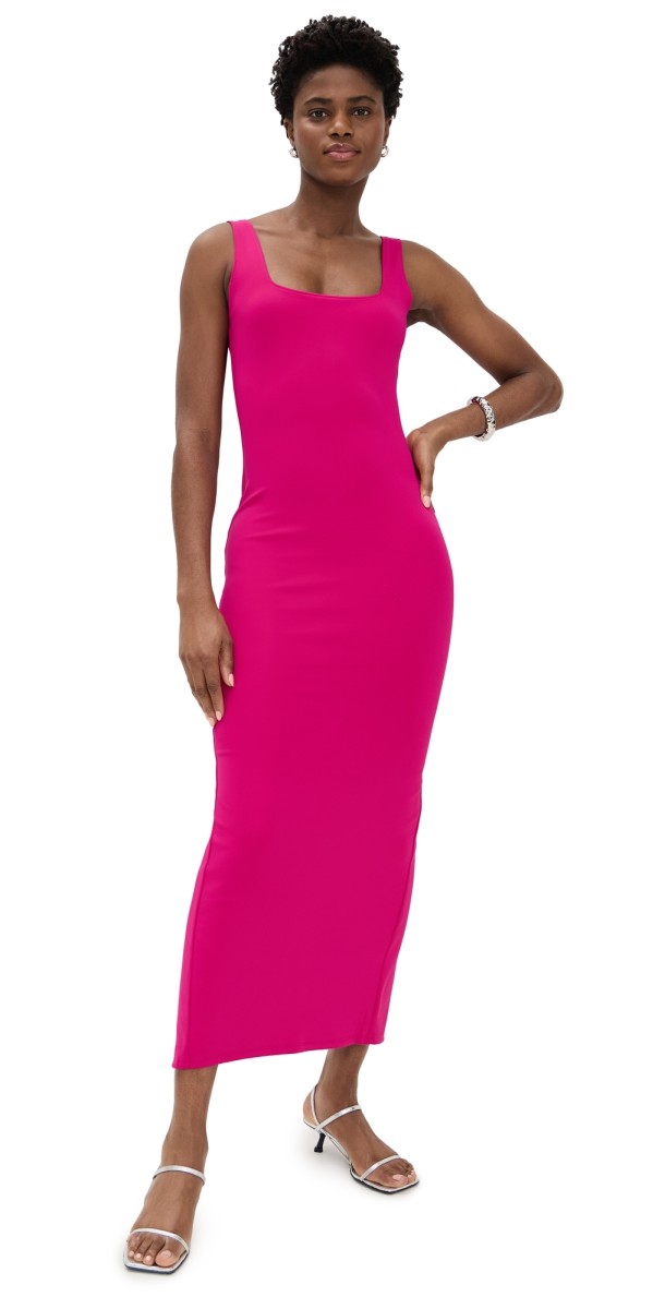 Good American Scuba Modern Tank Maxi Dress Fuchsia002