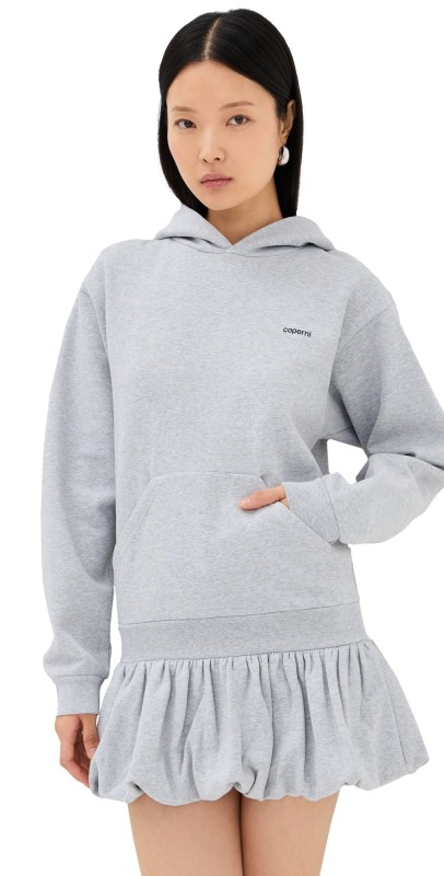 Coperni Basque Logo Hoodie Dress Grey-Black Print